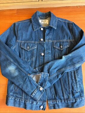 Acne Perfectly Worn in Blue Denim Jacket Men’s XS